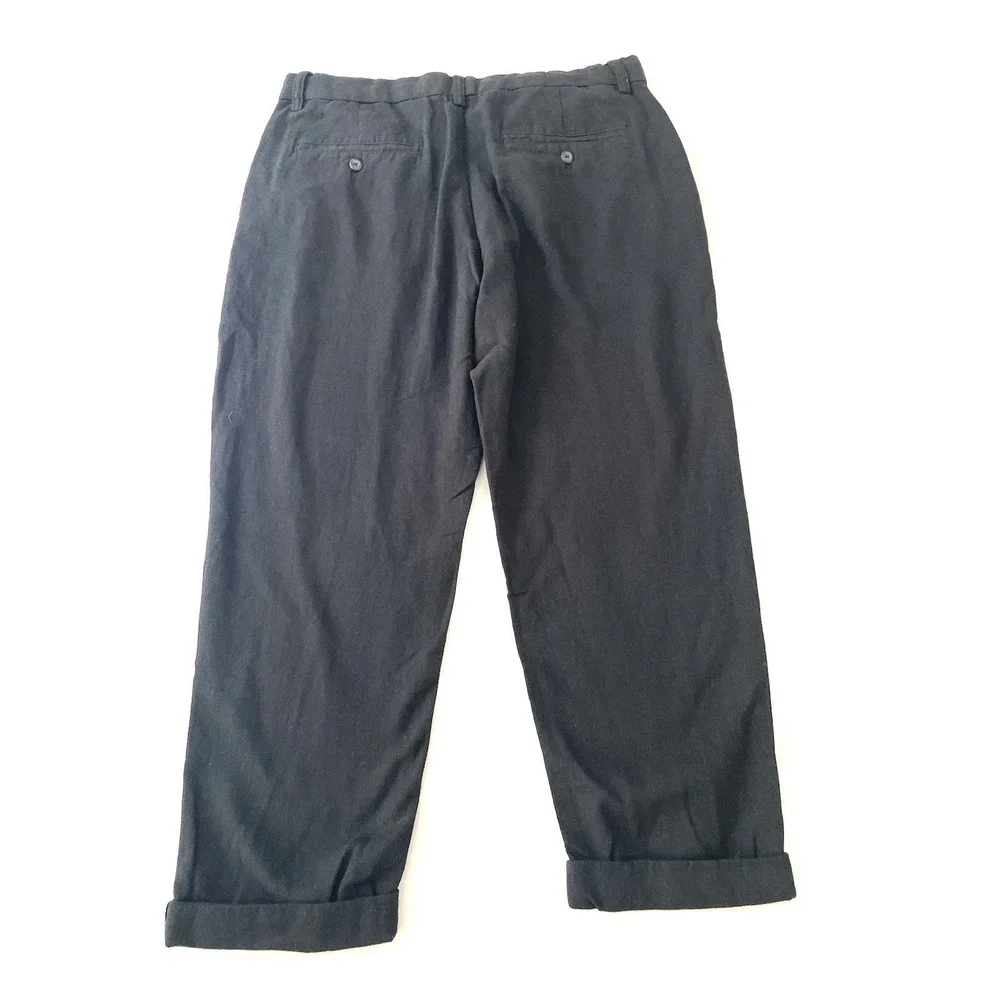 NEW Banana Republic Athletic-Fit Linen-Blend Trouser Pants 33x30 Black $90